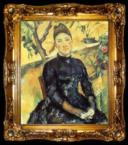 framed  Paul Cezanne Madame Cezanne dans la serre, ta009-2